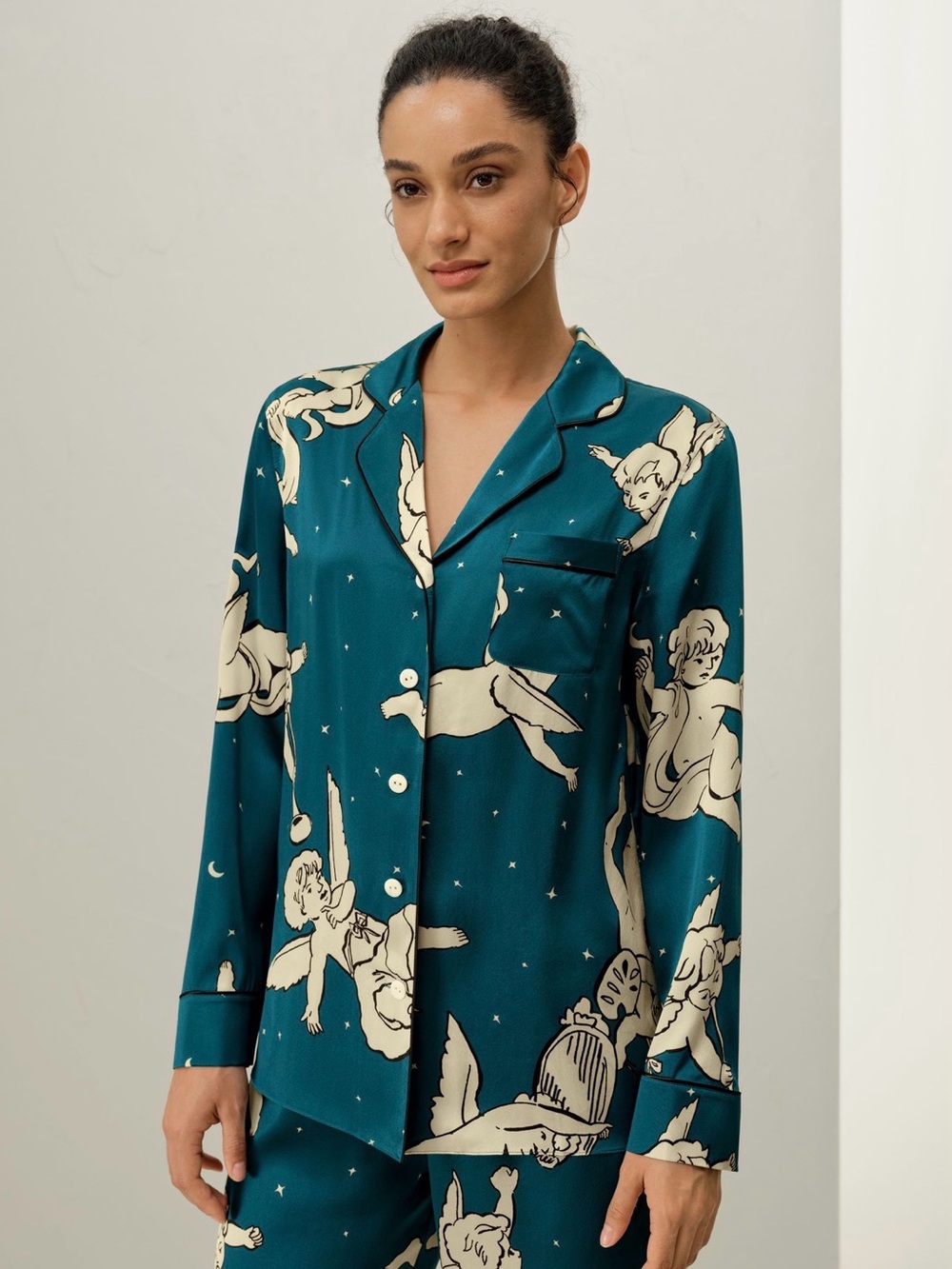 LILYSILK Gemini Zodiac Classic Silk Pajama Set - Picture 5 of 13
